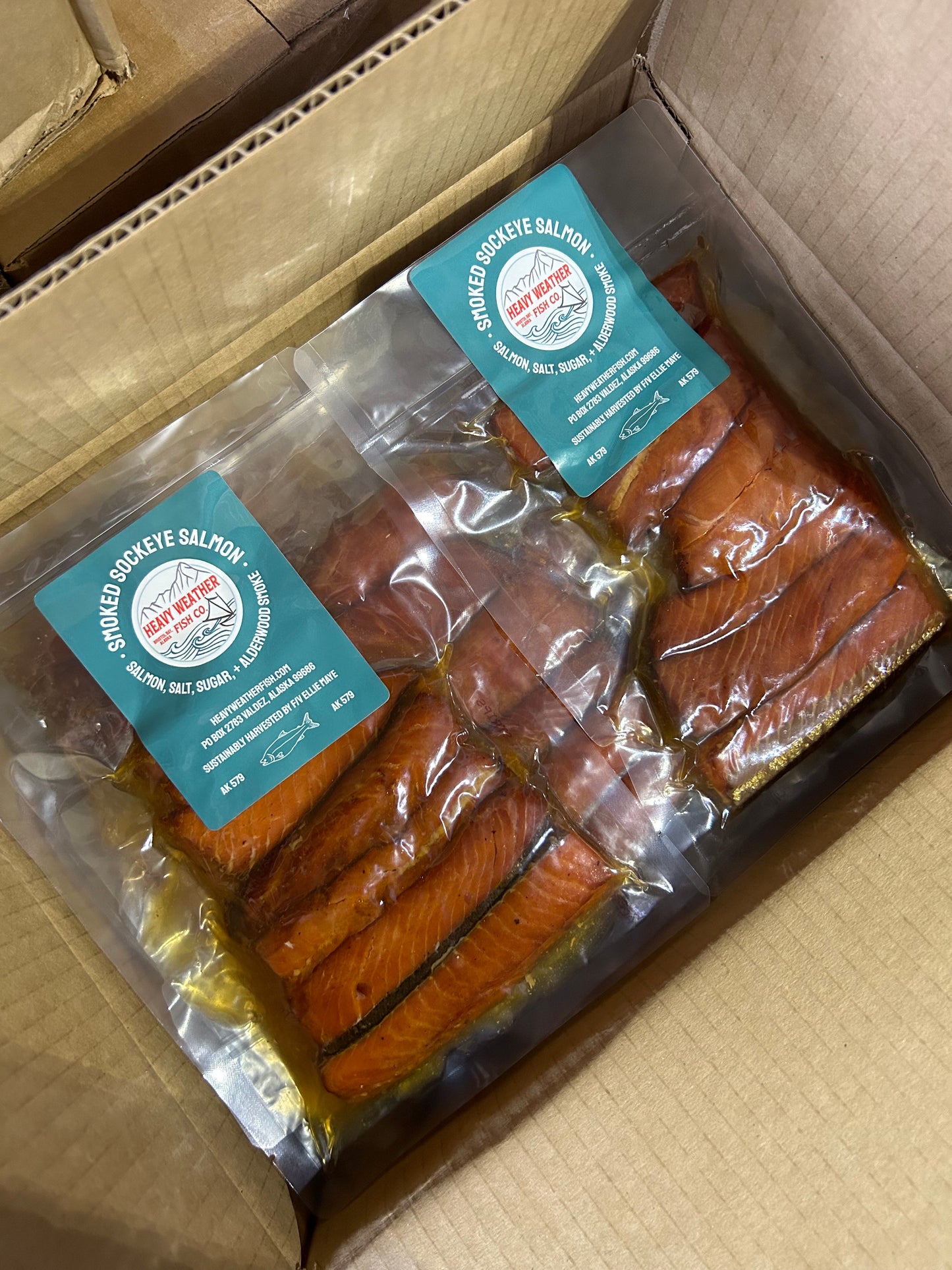 2B. Smoked Sockeye Salmon 8 oz. (shelf stable) 3-pack: $96 - PICK UP ONLY