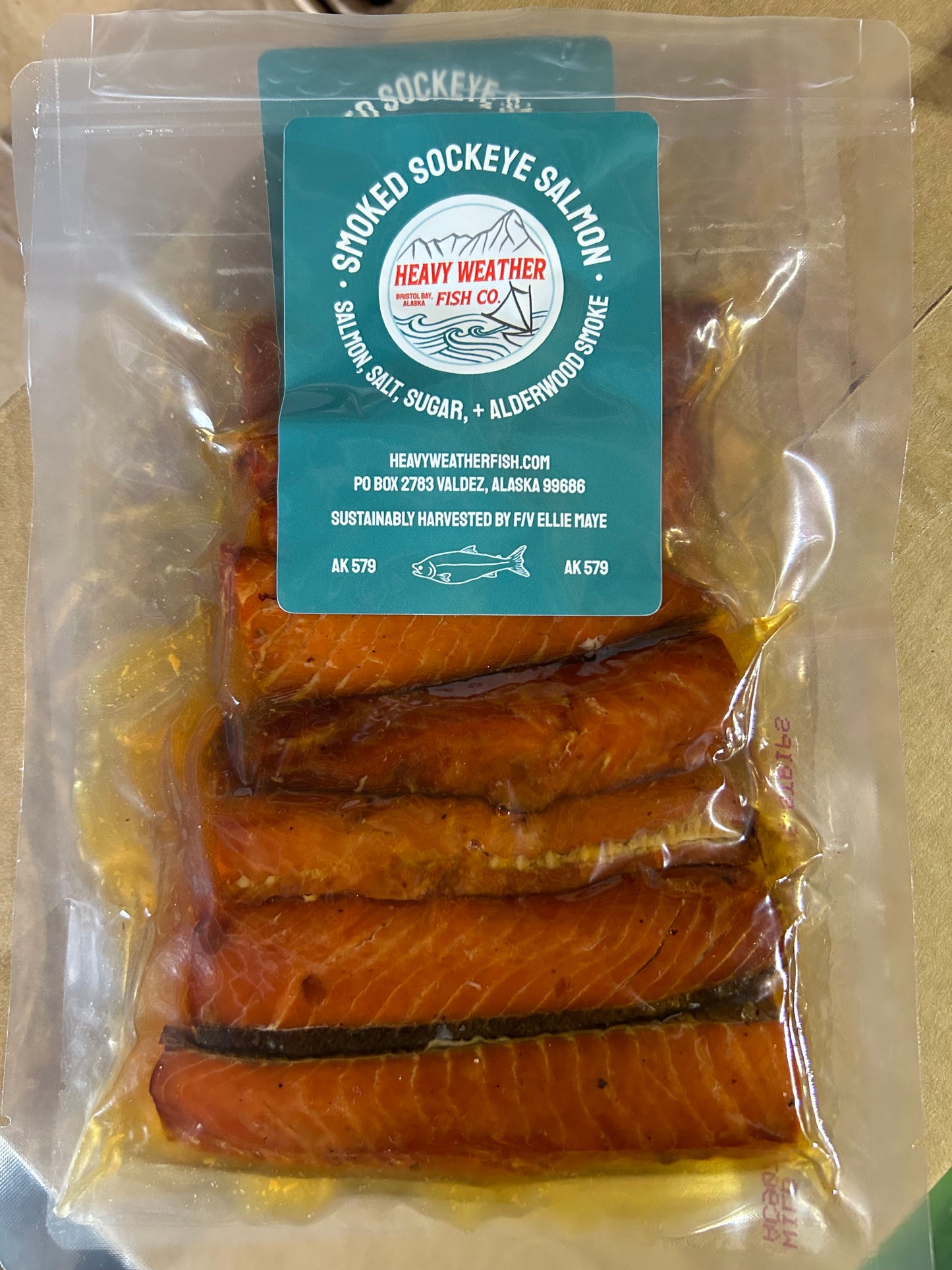 2B. Smoked Sockeye Salmon 8 oz. (shelf stable) 3-pack: $96 - PICK UP ONLY
