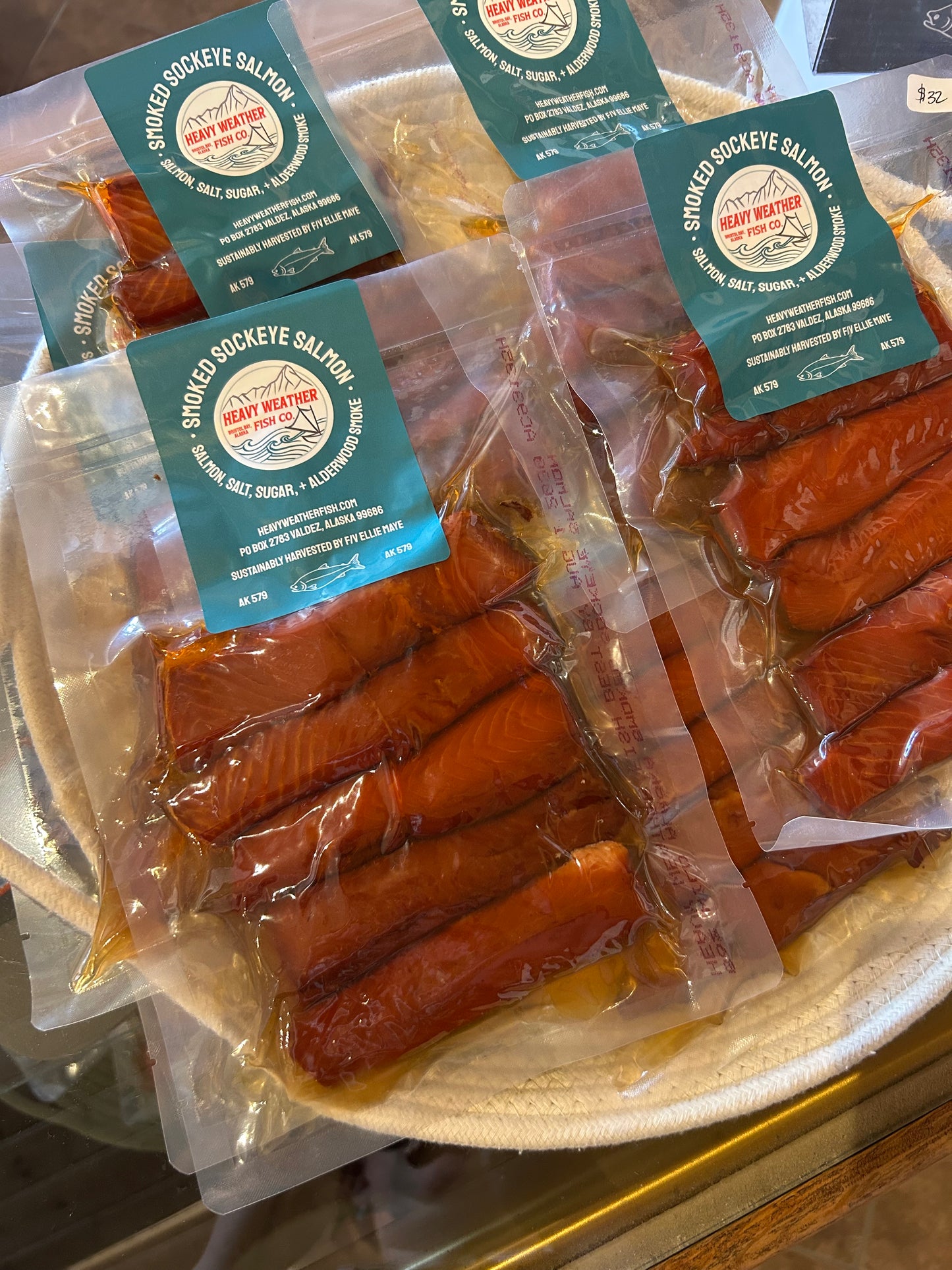 2A. Smoked Sockeye Salmon 8 oz. (shelf stable) 3-pack: $96 - PICK UP ONLY