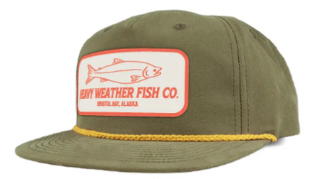 Flat bill hats with cord. Available at pickups only.