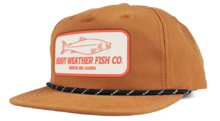 Flat bill hats with cord. Available at pickups only.